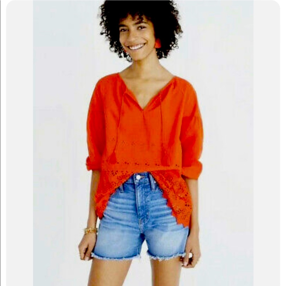 Madewell Eyelet Lattice Top